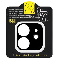 Захисне скло на камеру Full Block (тех.пак) для Apple iPhone 11 (6.1) - Чорний