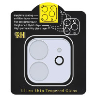 Захисне скло на камеру Full Block (тех.пак) для Apple iPhone 11 (6.1) - Прозорий