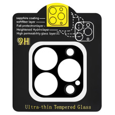 Защитное стекло на камеру Full Block (тех.пак) для Apple iPhone 12 Pro Max (6.7) - Черный