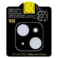 Защитное стекло на камеру Full Block (тех.пак) для Apple iPhone 15 (6.1) / 15 Plus (6.7) - Черный