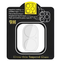 Захисне скло на камеру Full Block (тех.пак) для Apple iPhone 16 (6.1) / 16 Plus (6.7) - Прозорий