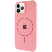 Силиконовый чехол Silicone Case Full Protective (AA) with MagSafe для Apple iPhone 11 Pro (5.8) - Розовый / Light pink