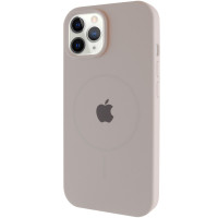 Силиконовый чехол Silicone Case Full Protective (AA) with MagSafe для Apple iPhone 11 Pro (5.8) - Серый / Light Grey