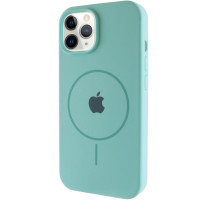 Силіконовий чохол Silicone Case Full Protective (AA) with MagSafe для Apple iPhone 11 Pro Max (6.5) - Бірюзовий / Marine Green