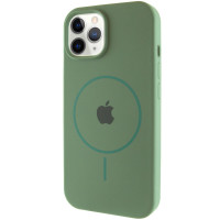 Силіконовий чохол Silicone Case Full Protective (AA) with MagSafe для Apple iPhone 11 Pro Max (6.5) - Зелений / Pine green