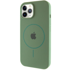 Силіконовий чохол Silicone Case Full Protective (AA) with MagSafe для Apple iPhone 11 Pro Max (6.5) - Зелений / Pine green