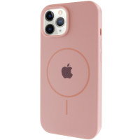 Силиконовый чехол Silicone Case Full Protective (AA) with MagSafe для Apple iPhone 11 Pro Max (6.5) - Розовый / Pink Sand