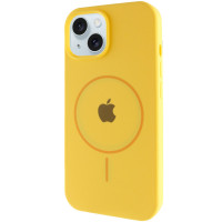 Силиконовый чехол Silicone Case Full Protective (AA) with MagSafe для Apple iPhone 14 Plus (6.7) - Желтый / Yellow
