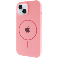 Силиконовый чехол Silicone Case Full Protective (AA) with MagSafe для Apple iPhone 14 Plus (6.7) - Розовый / Light pink