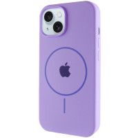 Силиконовый чехол Silicone Case Full Protective (AA) with MagSafe для Apple iPhone 14 Plus (6.7) - Сиреневый / Dasheen