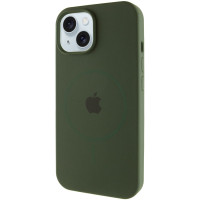 Силіконовий чохол Silicone Case Full Protective (AA) with MagSafe для Apple iPhone 15 (6.1) - Зелений / Cyprus Green