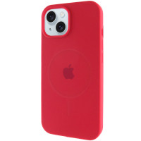 Силіконовий чохол Silicone Case Full Protective (AA) with MagSafe для Apple iPhone 15 (6.1) - Червоний / Deep Red