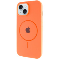 Силіконовий чохол Silicone Case Full Protective (AA) with MagSafe для Apple iPhone 15 (6.1) - Помаранчевий / Papaya
