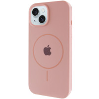 Силіконовий чохол Silicone Case Full Protective (AA) with MagSafe для Apple iPhone 15 (6.1) - Рожевий / Pink Sand