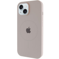 Силіконовий чохол Silicone Case Full Protective (AA) with MagSafe для Apple iPhone 15 (6.1) - Сірий / Light Grey