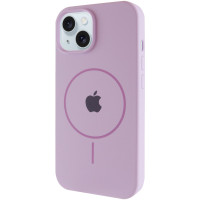 Силіконовий чохол Silicone Case Full Protective (AA) with MagSafe для Apple iPhone 15 (6.1) - Бузковий / Lilac