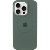 Силиконовый чехол Silicone Case Full Protective (AA) with MagSafe для Apple iPhone 15 Pro (6.1) - Зеленый / Pine green