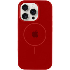 Силіконовий чохол Silicone Case Full Protective (AA) with MagSafe для Apple iPhone 15 Pro Max (6.7) - Червоний / Deep Red