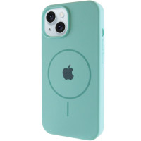 Силіконовий чохол Silicone Case Full Protective (AA) with MagSafe для Apple iPhone 15 Plus (6.7) - Бірюзовий / Marine Green