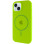 Силіконовий чохол Silicone Case Full Protective (AA) with MagSafe для Apple iPhone 15 Plus (6.7) - Салатовий / Neon green