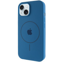 Силіконовий чохол Silicone Case Full Protective (AA) with MagSafe для Apple iPhone 15 Plus (6.7) - Синій / Denim Blue
