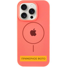 Силіконовий чохол Silicone Case Full Protective (AA) with MagSafe для Apple iPhone 16 (6.1) - Кавуновий / Watermelon red