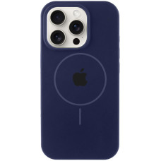 Силіконовий чохол Silicone Case Full Protective (AA) with MagSafe для Apple iPhone 16 Pro (6.3) - Темно-синій / Midnight blue