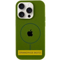 Силіконовий чохол Silicone Case Full Protective (AA) with MagSafe для Apple iPhone 16 Plus (6.7) - Зелений / Dark Olive
