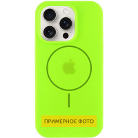 Силіконовий чохол Silicone Case Full Protective (AA) with MagSafe для Apple iPhone 16 Plus (6.7) - Салатовий / Neon green