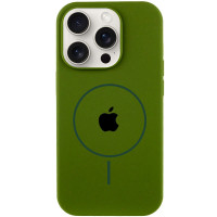 Силіконовий чохол Silicone Case Full Protective (AA) with MagSafe для Apple iPhone 16 Pro Max (6.9) - Зелений / Dark Olive