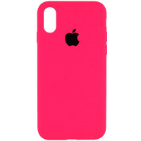 Силіконовий чохол Silicone Case Full Protective (AA) для Apple iPhone X / XS (5.8) - Рожевий / Barbie pink