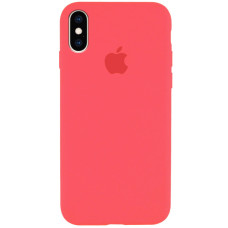 Силиконовый чехол Silicone Case Full Protective (AA) для Apple iPhone X / XS (5.8) - Арбузный / Watermelon red