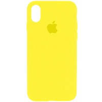 Силіконовий чохол Silicone Case Full Protective (AA) для Apple iPhone X / XS (5.8) - Жовтий / Neon Yellow