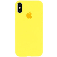 Силиконовый чехол Silicone Case Full Protective (AA) для Apple iPhone XS Max (6.5) - Желтый / Yellow