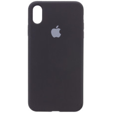 Силиконовый чехол Silicone Case Full Protective (AA) для Apple iPhone XS Max (6.5) - Черный / Black