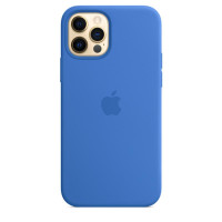 Силиконовый чехол Silicone Case Full Protective (AA) для Apple iPhone 12 Pro Max (6.7) - Синий / Capri Blue