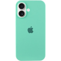 Силиконовый чехол Silicone Case Full Protective (AA) для Apple iPhone 16 (6.1) - Бирюзовый / Marine Green