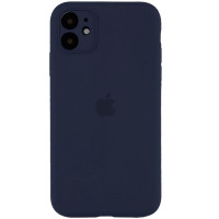 Силіконовий чохол Silicone Case Full Camera Protective (AA) для Apple iPhone 12 (6.1) - Темно-синій / Midnight blue