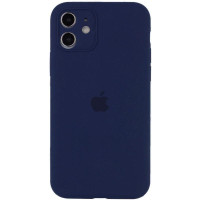 Силиконовый чехол Silicone Case Full Camera Protective (AA) для Apple iPhone 12 (6.1) - Синий / Deep navy