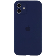 Силиконовый чехол Silicone Case Full Camera Protective (AA) для Apple iPhone 12 (6.1) - Синий / Deep navy