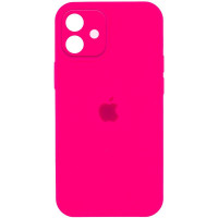 Силіконовий чохол Silicone Case Full Camera Protective (AA) для Apple iPhone 12 (6.1) - Рожевий / Barbie pink