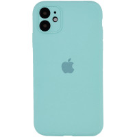 Силіконовий чохол Silicone Case Full Camera Protective (AA) для Apple iPhone 12 (6.1) - Бірюзовий / Marine Green