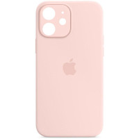 Силиконовый чехол Silicone Case Full Camera Protective (AA) для Apple iPhone 12 (6.1) - Розовый / Chalk Pink