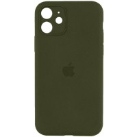 Силиконовый чехол Silicone Case Full Camera Protective (AA) для Apple iPhone 12 (6.1) - Зеленый / Dark Olive