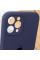 Силиконовый чехол Silicone Case Full Camera Protective (AA) для Apple iPhone 12 Pro (6.1) - Темно-синий / Midnight blue - фото