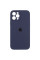 Силіконовий чохол Silicone Case Full Camera Protective (AA) для Apple iPhone 12 Pro (6.1) - Темно-синій / Midnight blue - фото