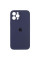Силиконовый чехол Silicone Case Full Camera Protective (AA) для Apple iPhone 12 Pro (6.1) - Темно-синий / Midnight blue - фото