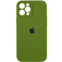 Силіконовий чохол Silicone Case Full Camera Protective (AA) для Apple iPhone 12 Pro (6.1) - Зелений / Dark Olive