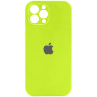 Силіконовий чохол Silicone Case Full Camera Protective (AA) для Apple iPhone 12 Pro (6.1) - Кислотно-зелений / Acid Green