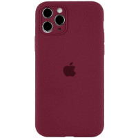 Силіконовий чохол Silicone Case Full Camera Protective (AA) для Apple iPhone 12 Pro Max (6.7) - Бордовий / Plum